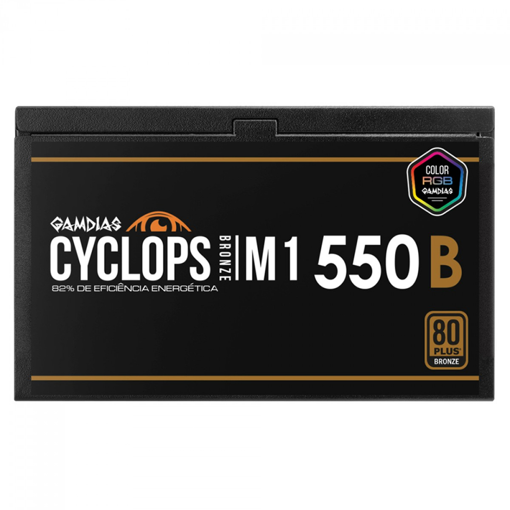 Detalhes de Fonte Gamdias Cyclops M1-550B 550W RGB 80 Plus Bronze Teclab