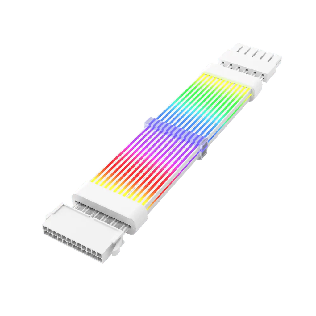 Cabo Extensor Sleeved DarkFlash Aigo LG-01 ARGB 24PIN Branco