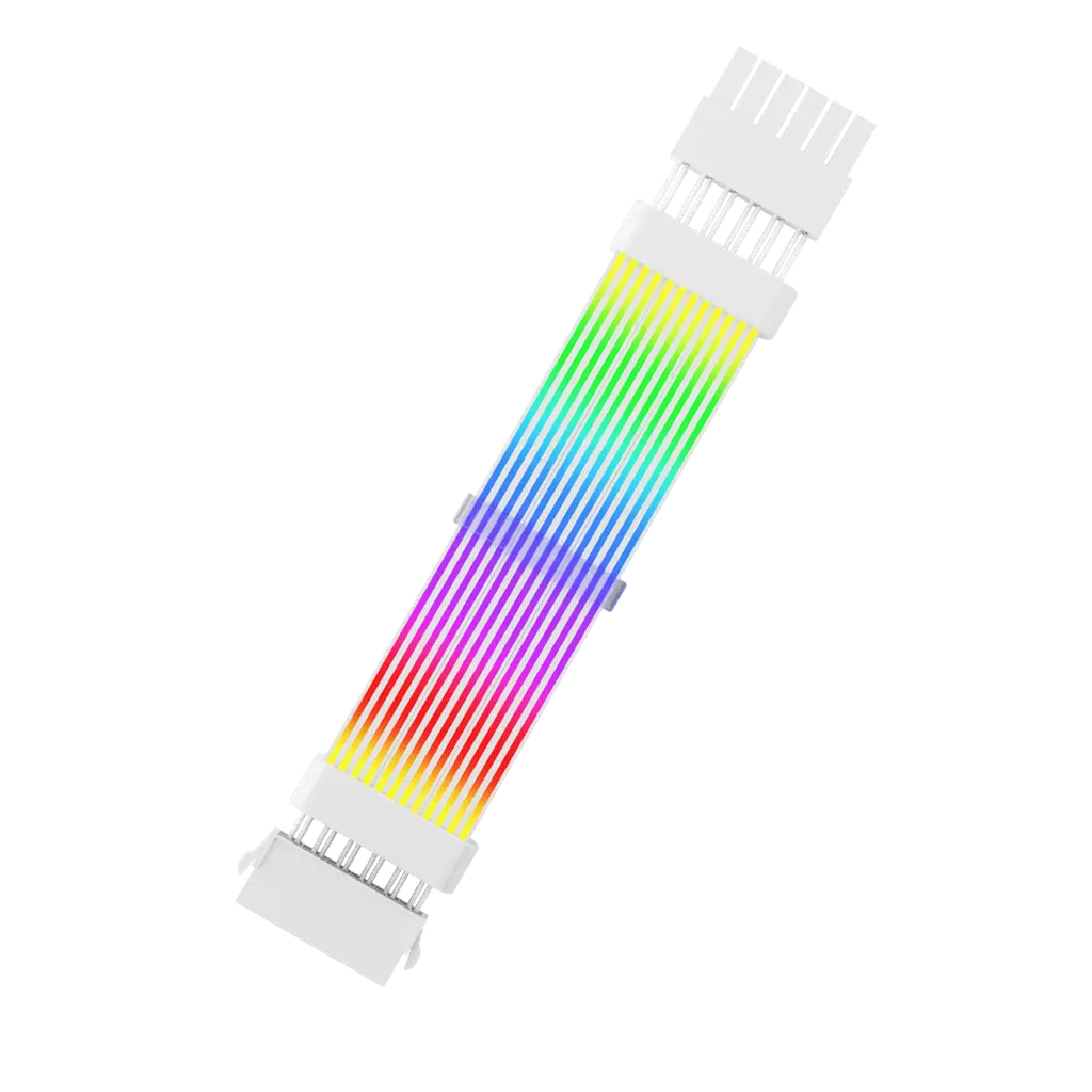 Detalhes de Cabo Extensor Sleeved DarkFlash Aigo LG-01 ARGB 24PIN Branco