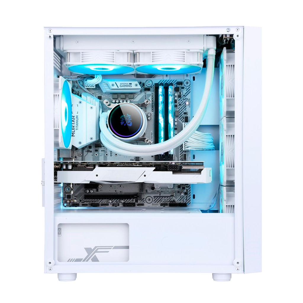 Detalhes de Gabinete Liketec Orbital Snow Mid Tower C/3 fans RGB 