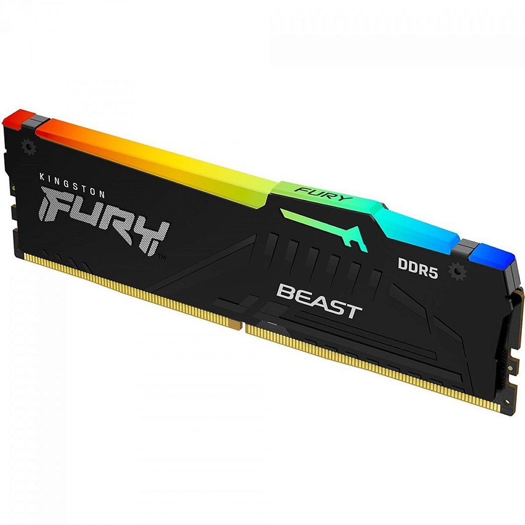 Memória Kingston Fury Beast 16GB DDR5 5200MHZ CL40 Preto RGB