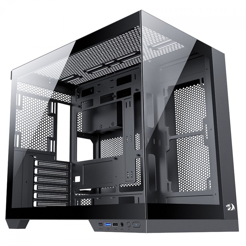 Gabinete Gamer Redragon Wideload Pro Preto ATX Sem FAN