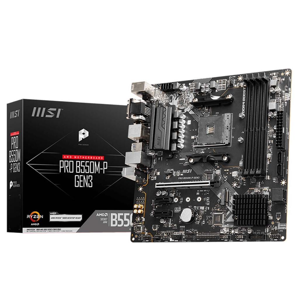 Placa Mãe MSI PRO B550MP GEN3 Chipset B550 AMD AM4 mATX DDR4