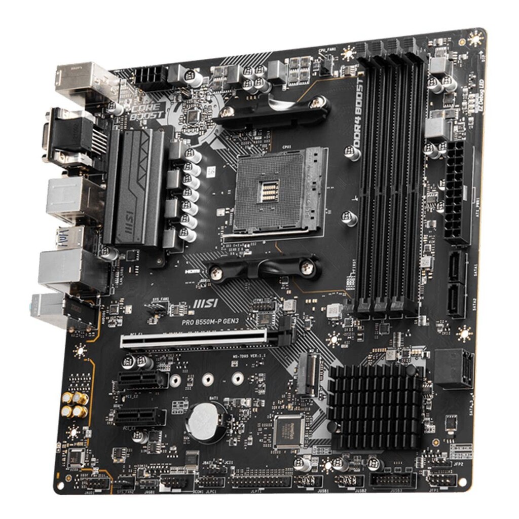 Detalhes de Placa Mãe MSI PRO B550MP GEN3 Chipset B550 AMD AM4 mATX DDR4