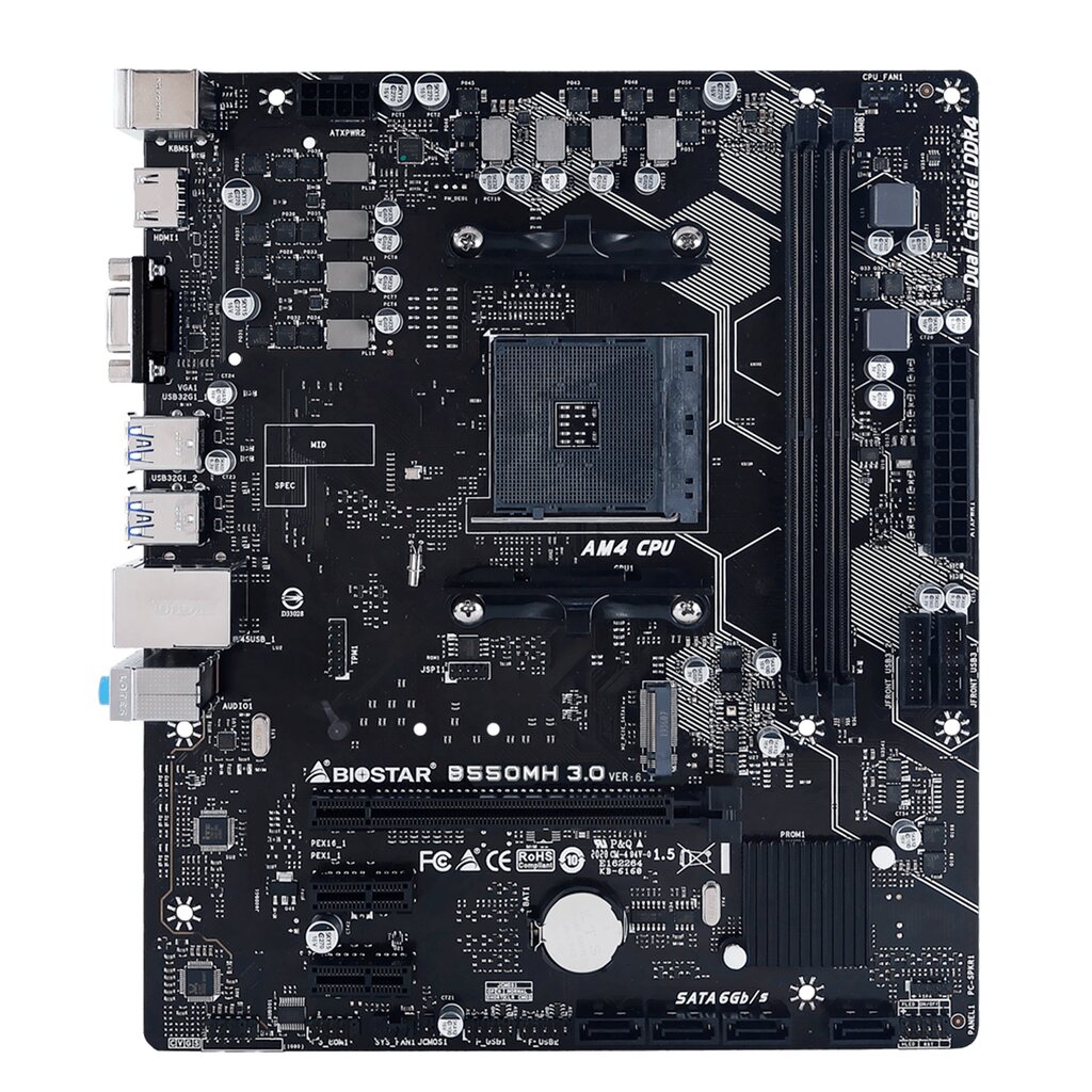 Detalhes de Placa Mãe Biostar B550MH 3.0 AMD AM4 mATX DDR4 M.2