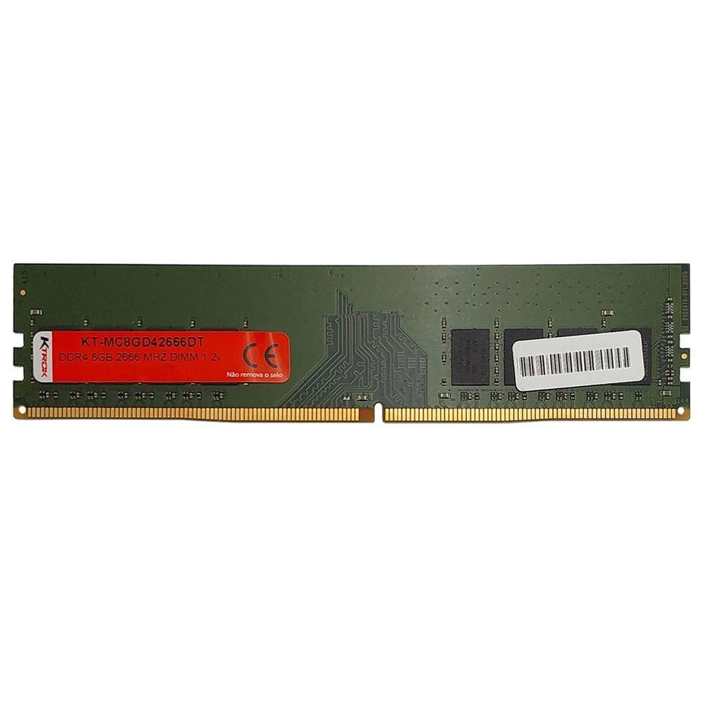 Memória Ktrok 8GB DDR4 2666MHz Verde - KT-MC8GD42666D