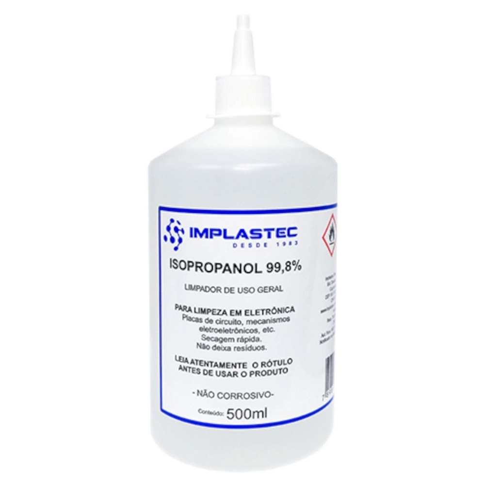 Álcool Isopropílico Implastec 500ML Bico Aplicador 99,8%