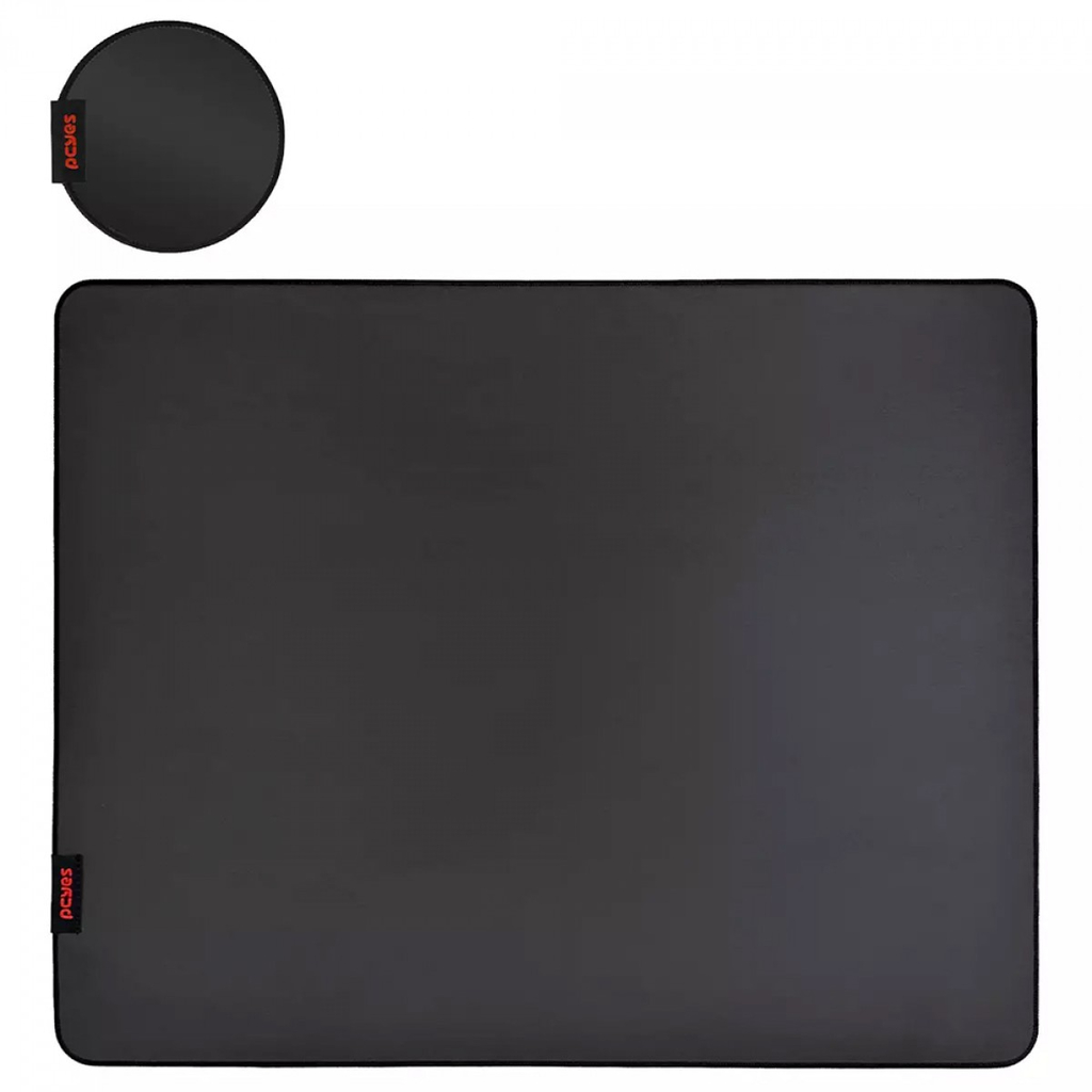  Mousepad Pcyes Obsidian 50x40x1cm Com Infusão Vidro Preto