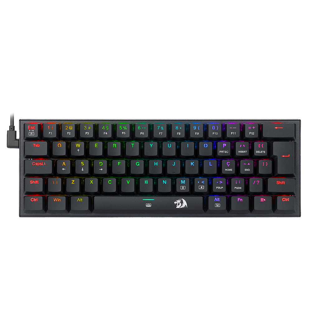 Detalhes de Teclado Mecânico Redragon Gamer Anivia Preto RGB Switch Azul