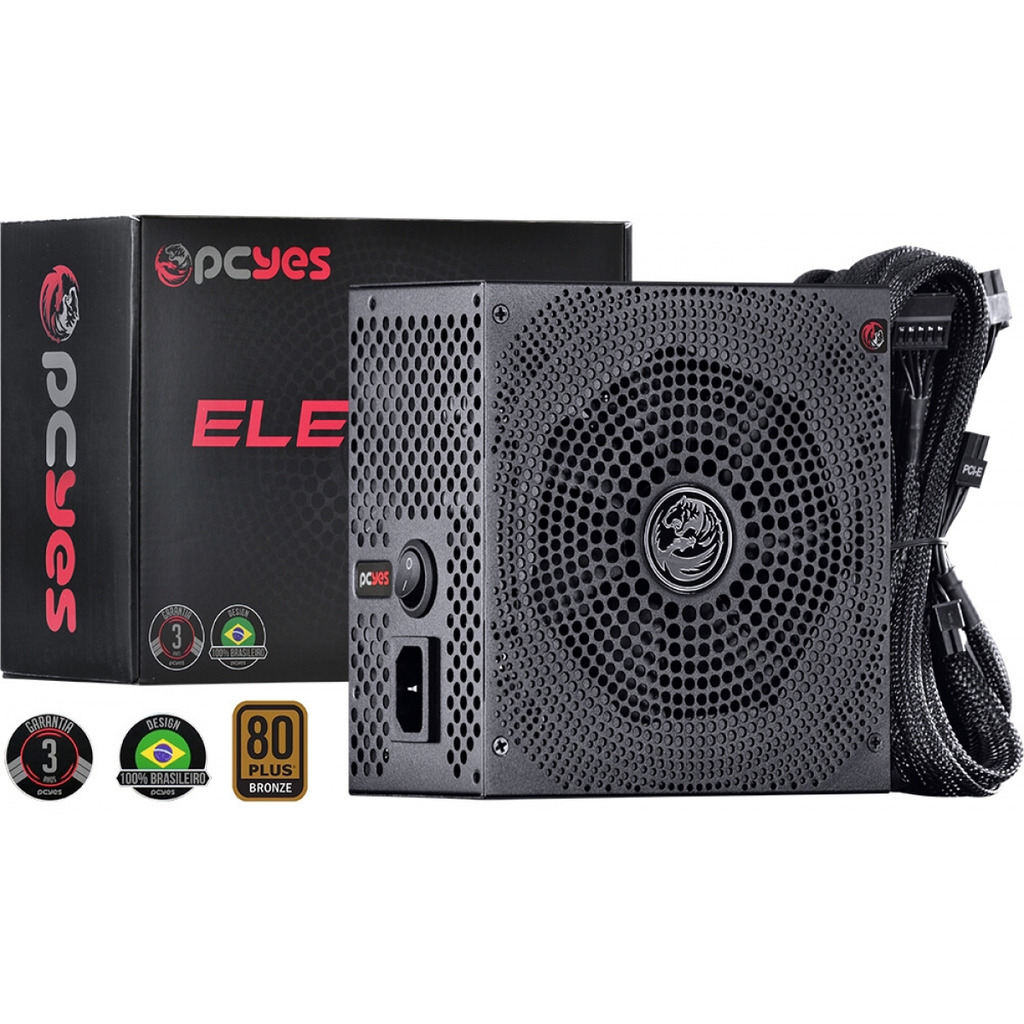 Fonte Pcyes Electro V2 450W 80 Plus Bronze PFC Ativo ATX