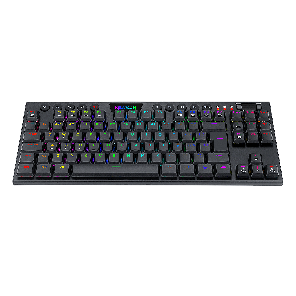 Detalhes de Teclado Mecânico Redragon Horus TKL Preto RGB Switch Marrom