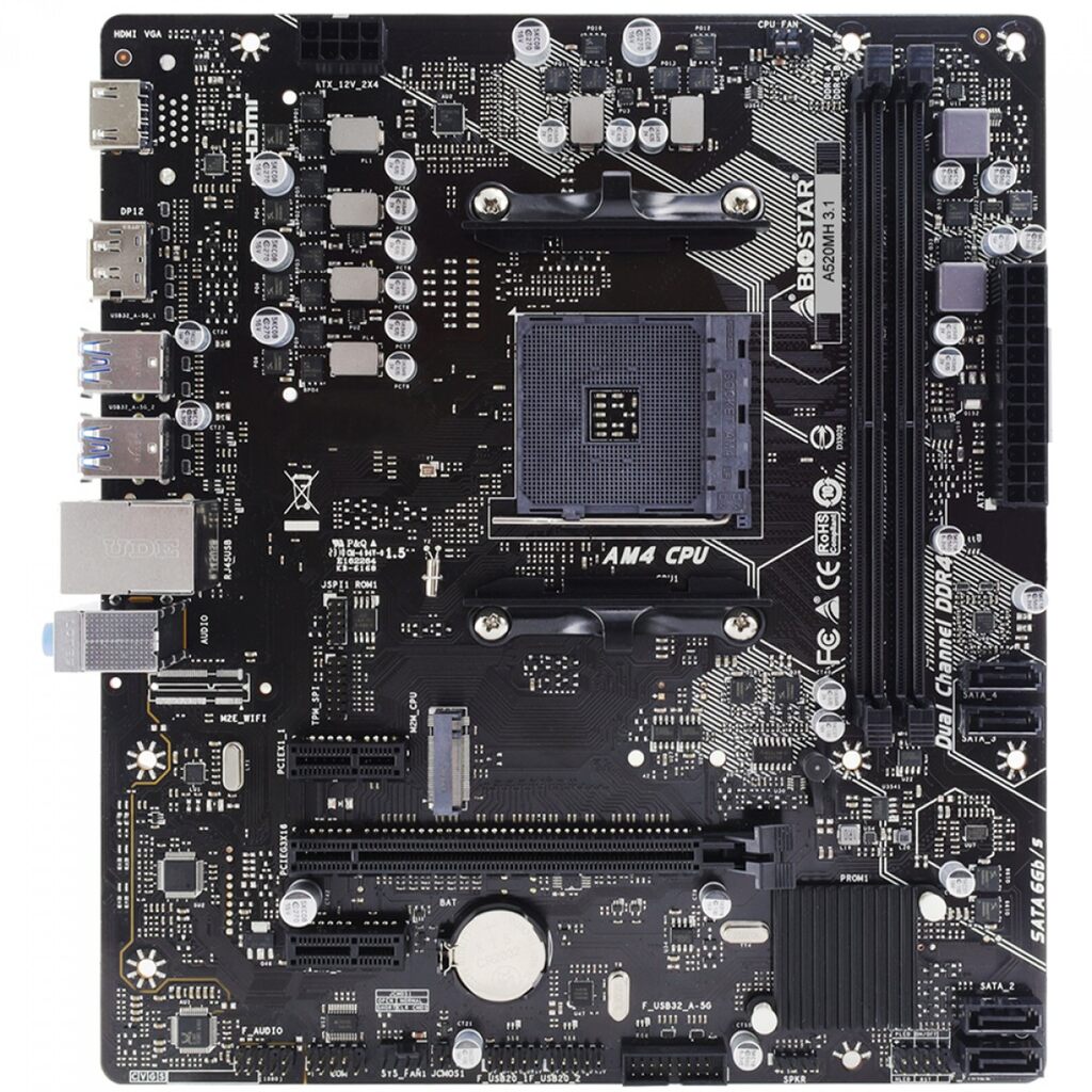 Detalhes de Placa Mae Biostar A520M DDR4 AM4 M-ATX Chipset AMD A520MH