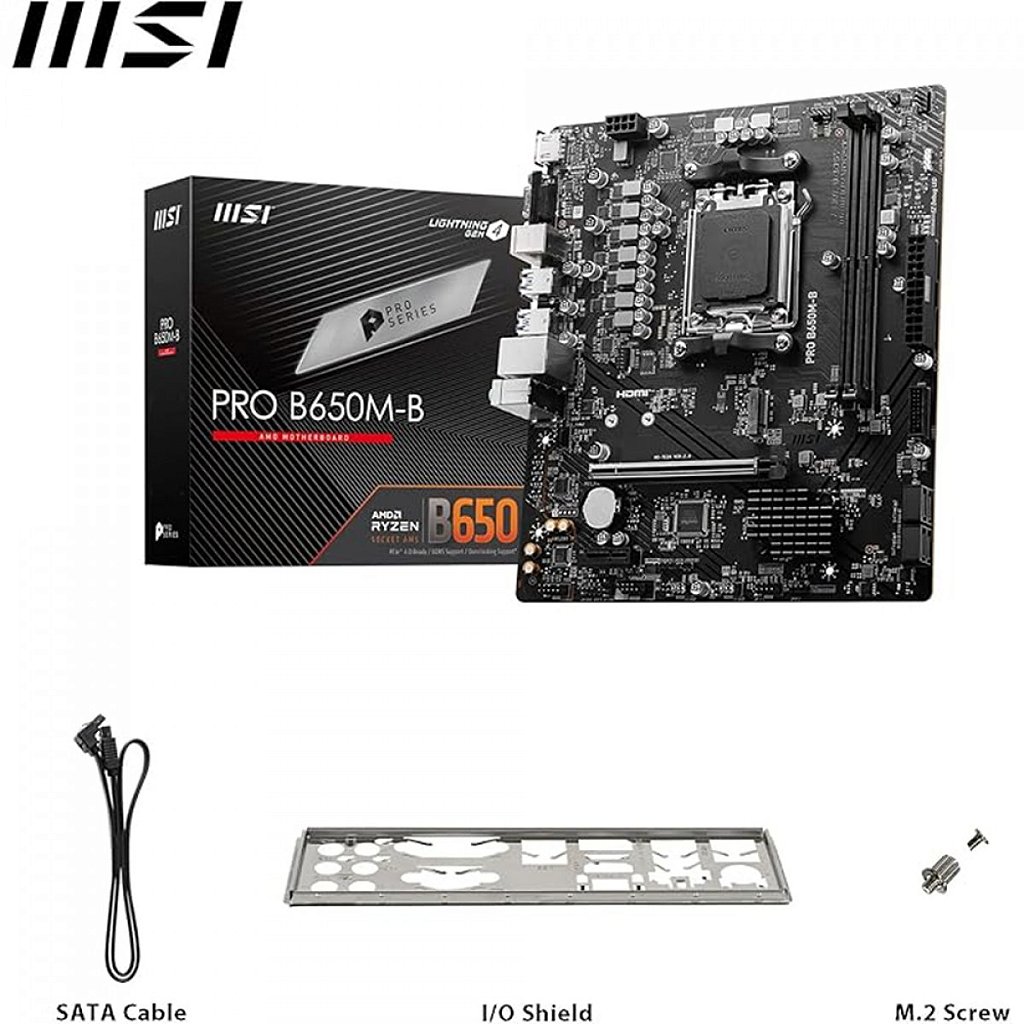 Detalhes de Placa Mãe MSI Pro B650M-B AMD AM5 M-ATX DDR5 B650 Gen 4