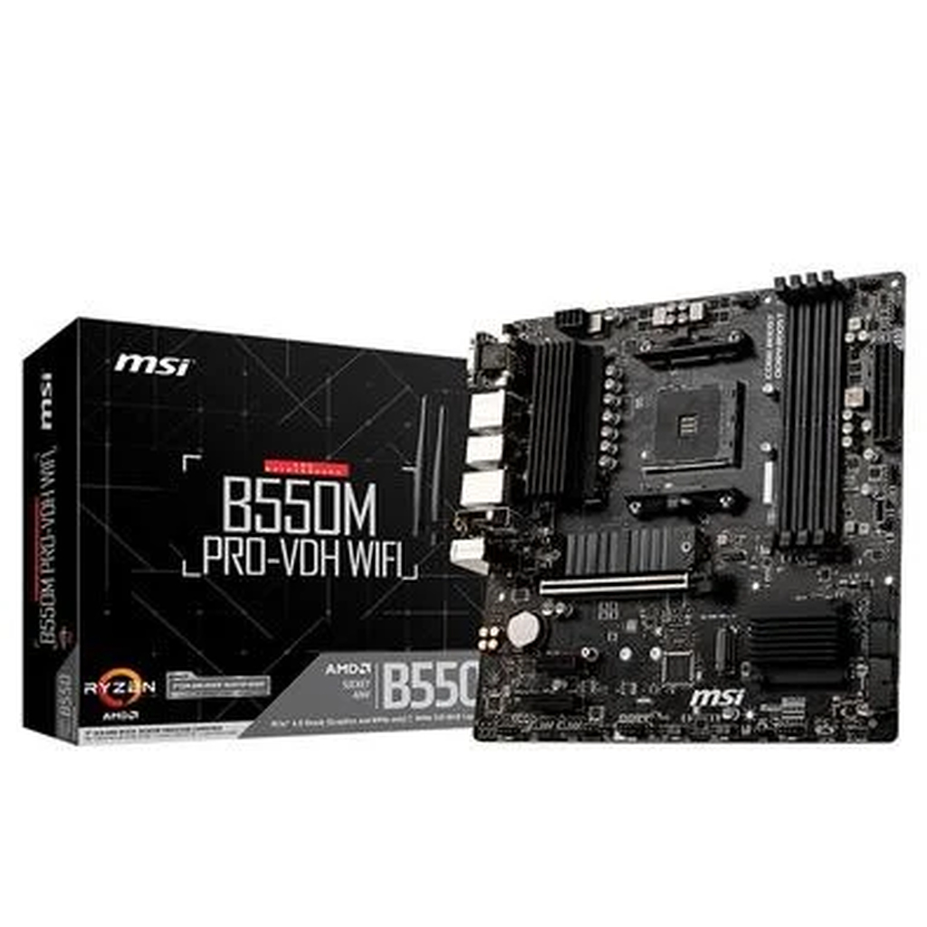 Placa Mãe MSI B550M Pro-VDH Wifi AMD AM4 mATX DDR4 Preto