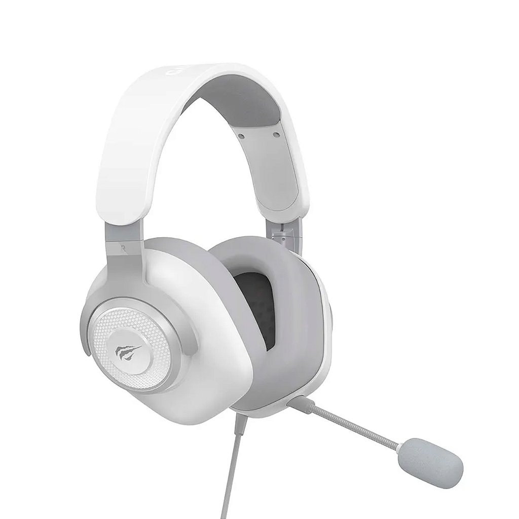 Headset Gamer HAVIT Microfone destacável Branco/Cinza-H2230D