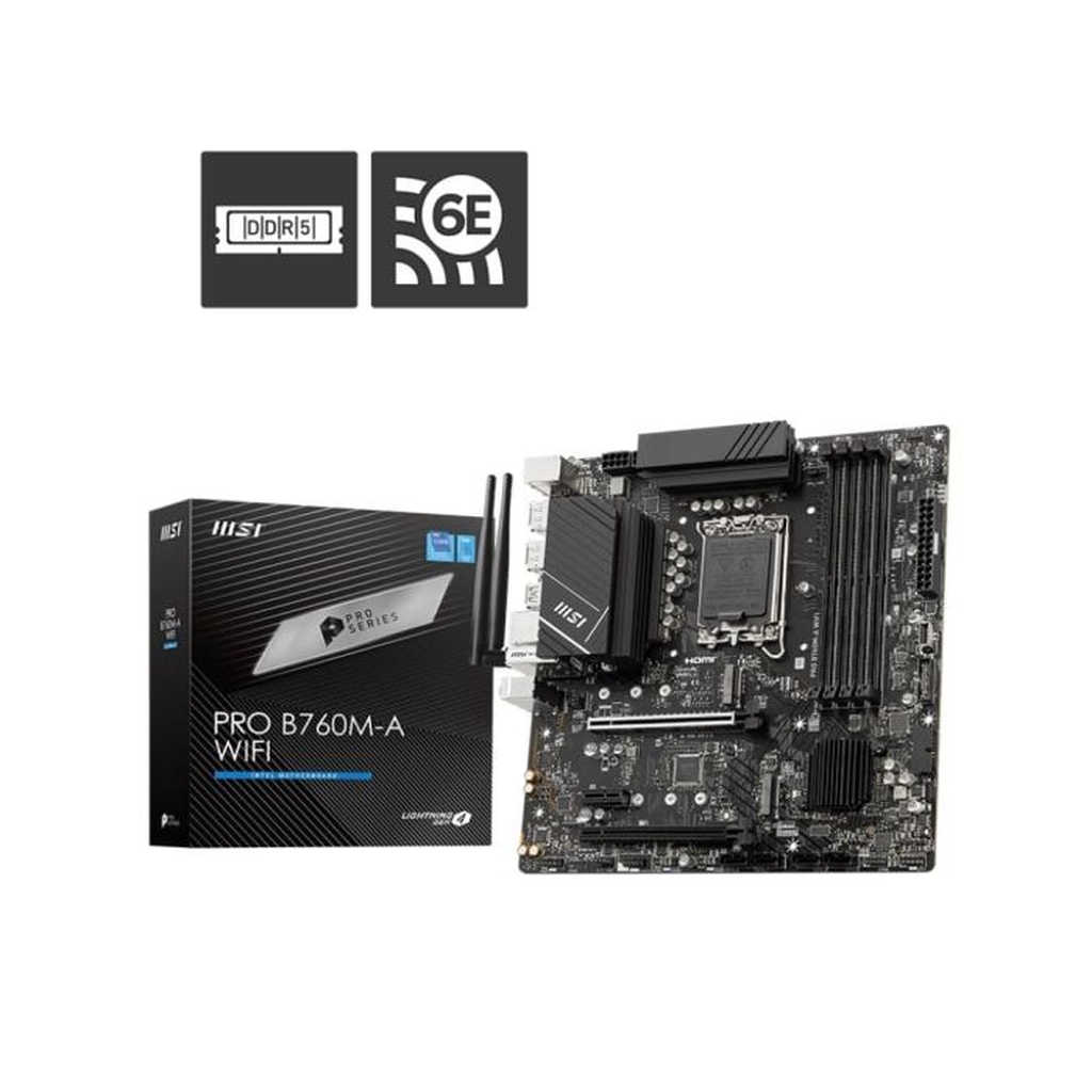 Placa Mãe MSI PRO B760M-A WiFi TX LGA 1700 DDR5 HDMI USB 3.2