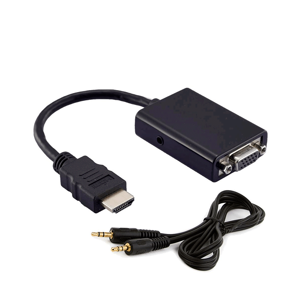 Cabo da MD9 HDMI Macho X HDB15 Fêmea Com Áudio 15cm Preto
