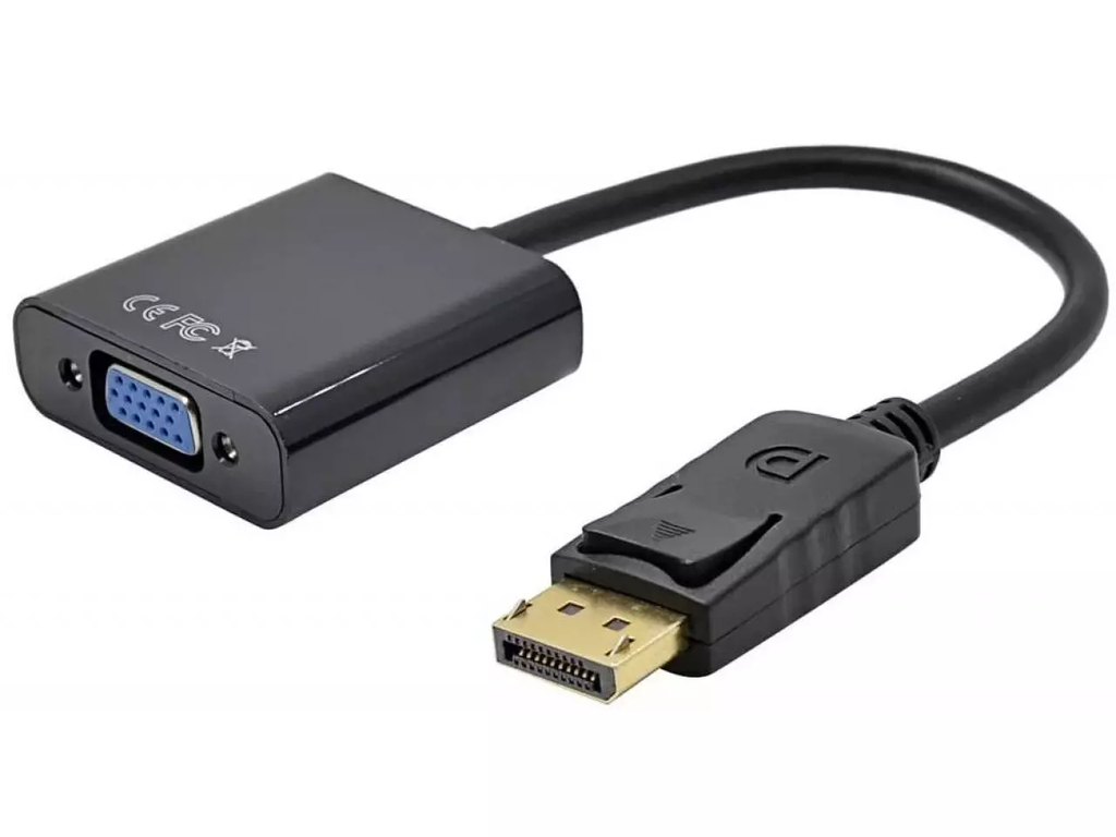 Cabo Adaptador Conversor DisplayPort 1.2  x VGA Preto 15cm