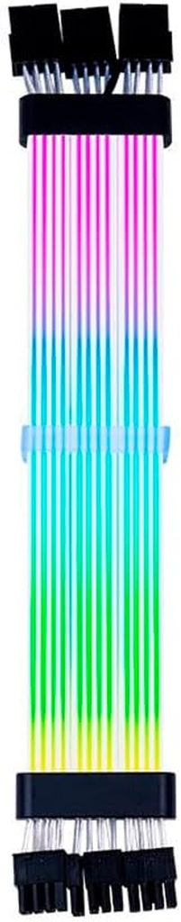 Detalhes de Cabo Extensor Sleeved 24P Acegeek AC38 ARGB 345mm Preto