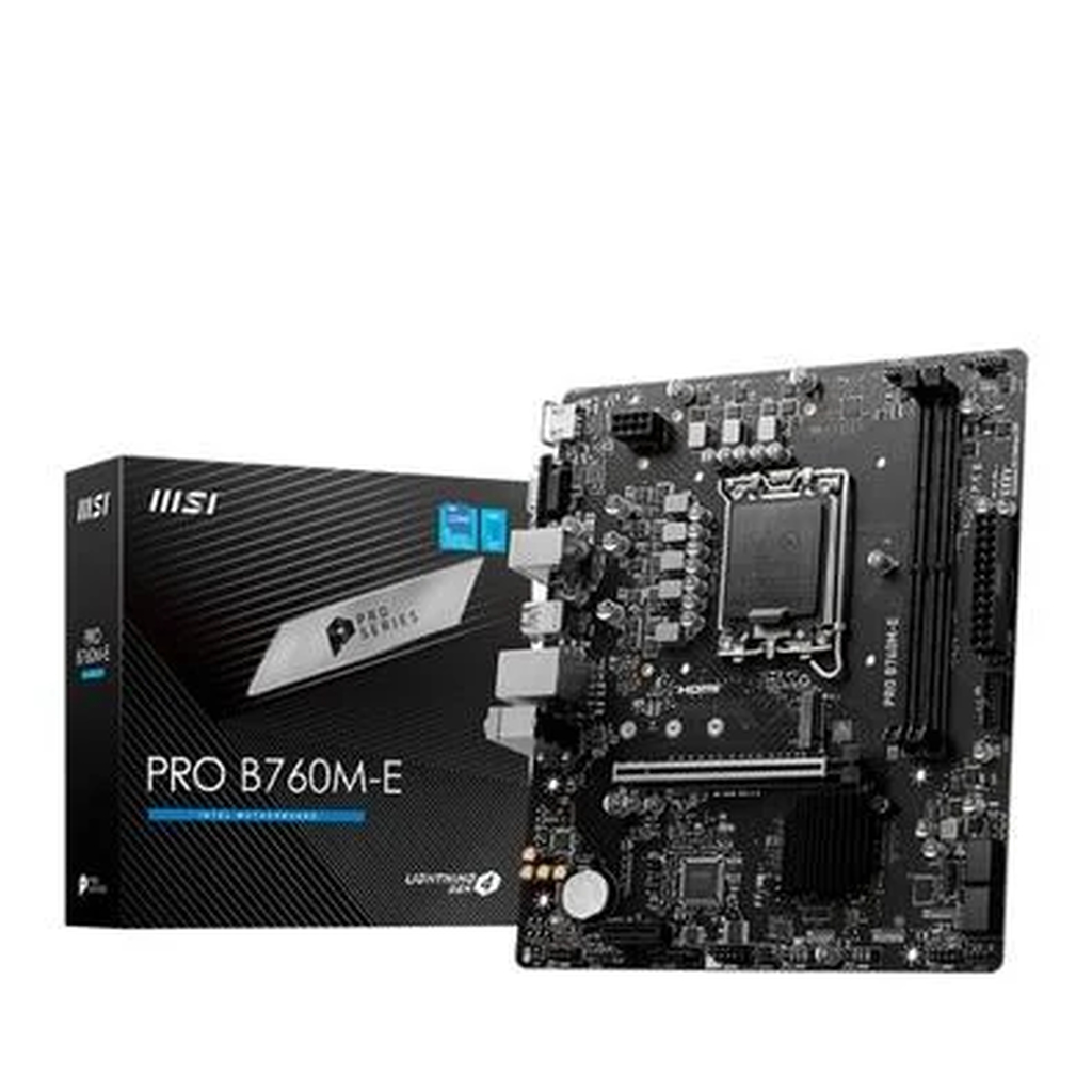 Placa-Mãe MSI Pro B760M-E Intel LGA 1700 M-ATX DDR5 - Preto 