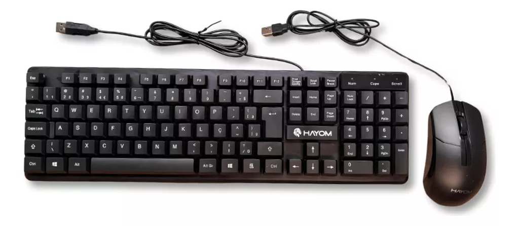Detalhes de Kit Teclado E Mouse Office Hayom ABNT2 800DPI Ergonômico 