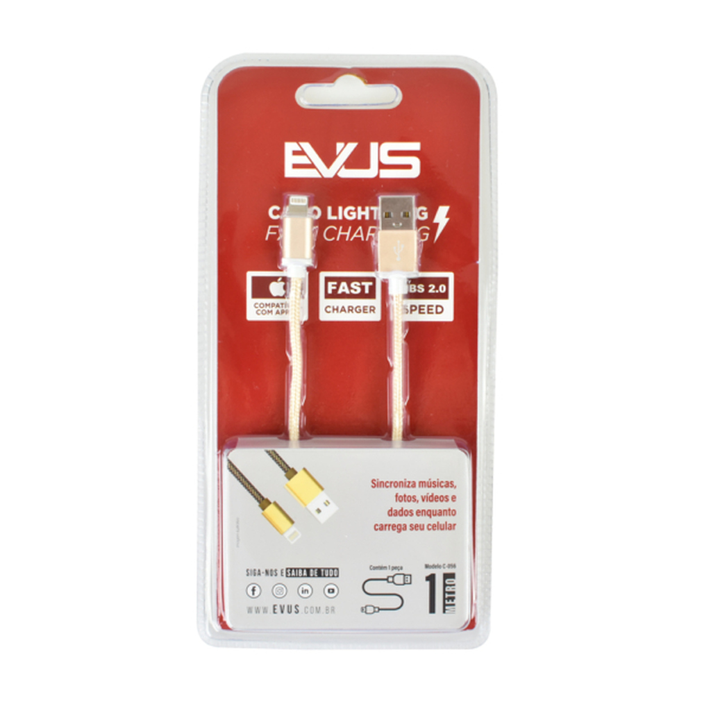 Detalhes de Cabo USB C-056 Fast Charge Lightning 8P