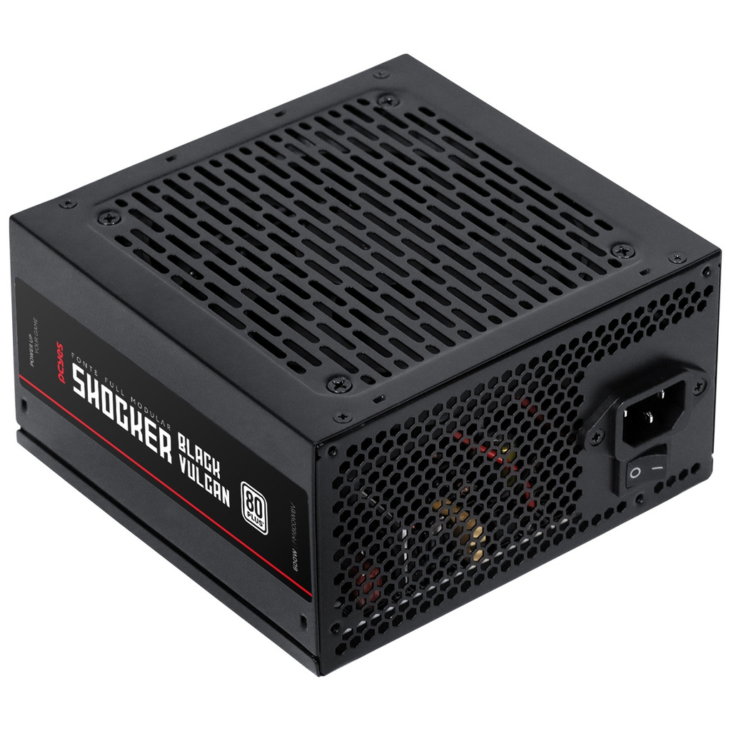Fonte PCYes Shocker 600W 80 Plus White Black Full Modular
