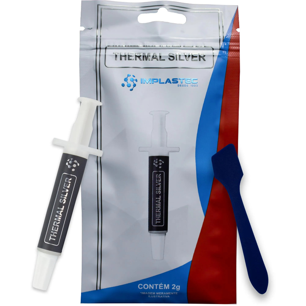 Pasta Térmica Implastec Thermal Silver 2g Condutividade 1,6W