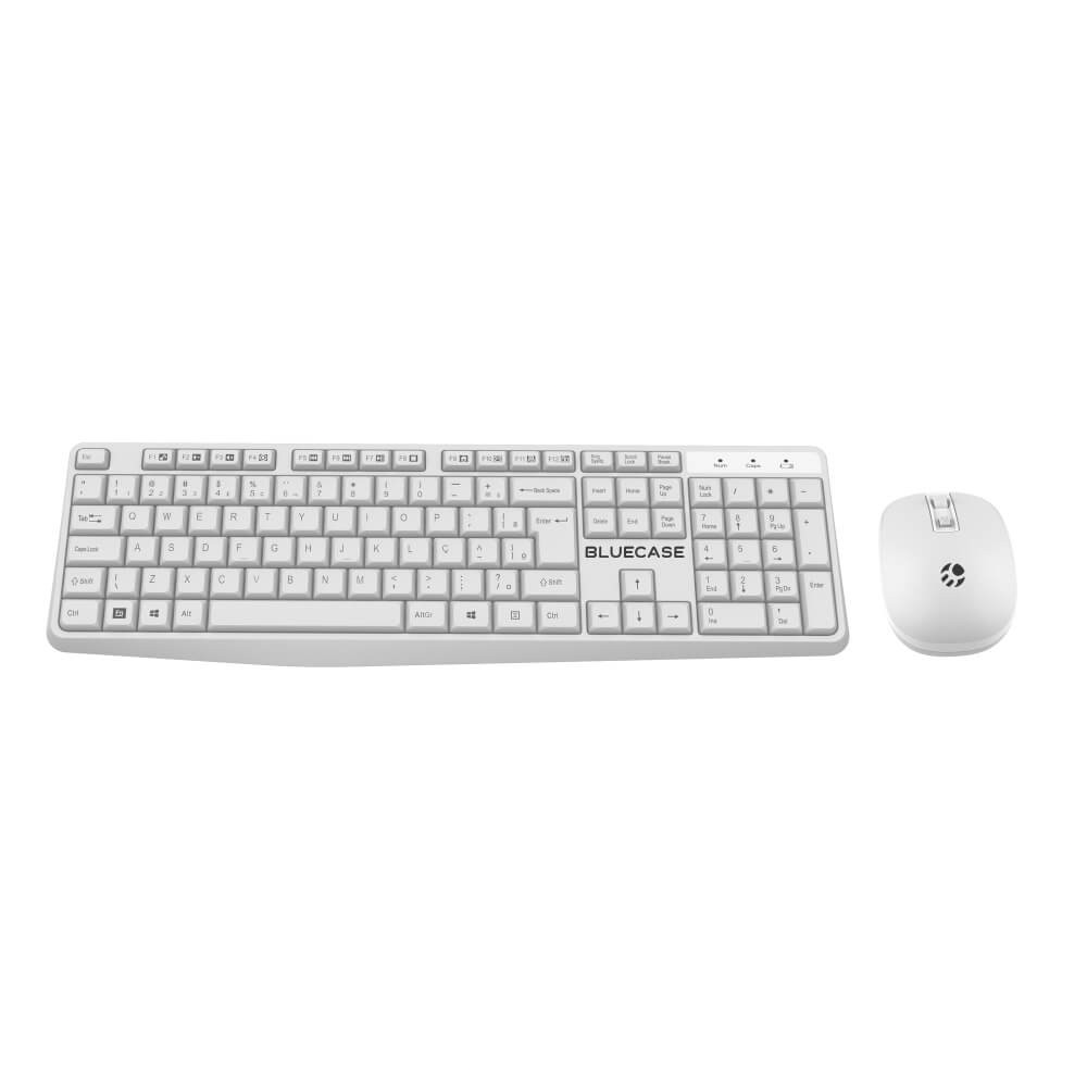 Detalhes de Kit Bluecase Office Mouse e Teclado Sem Fio BMTW01 Branco