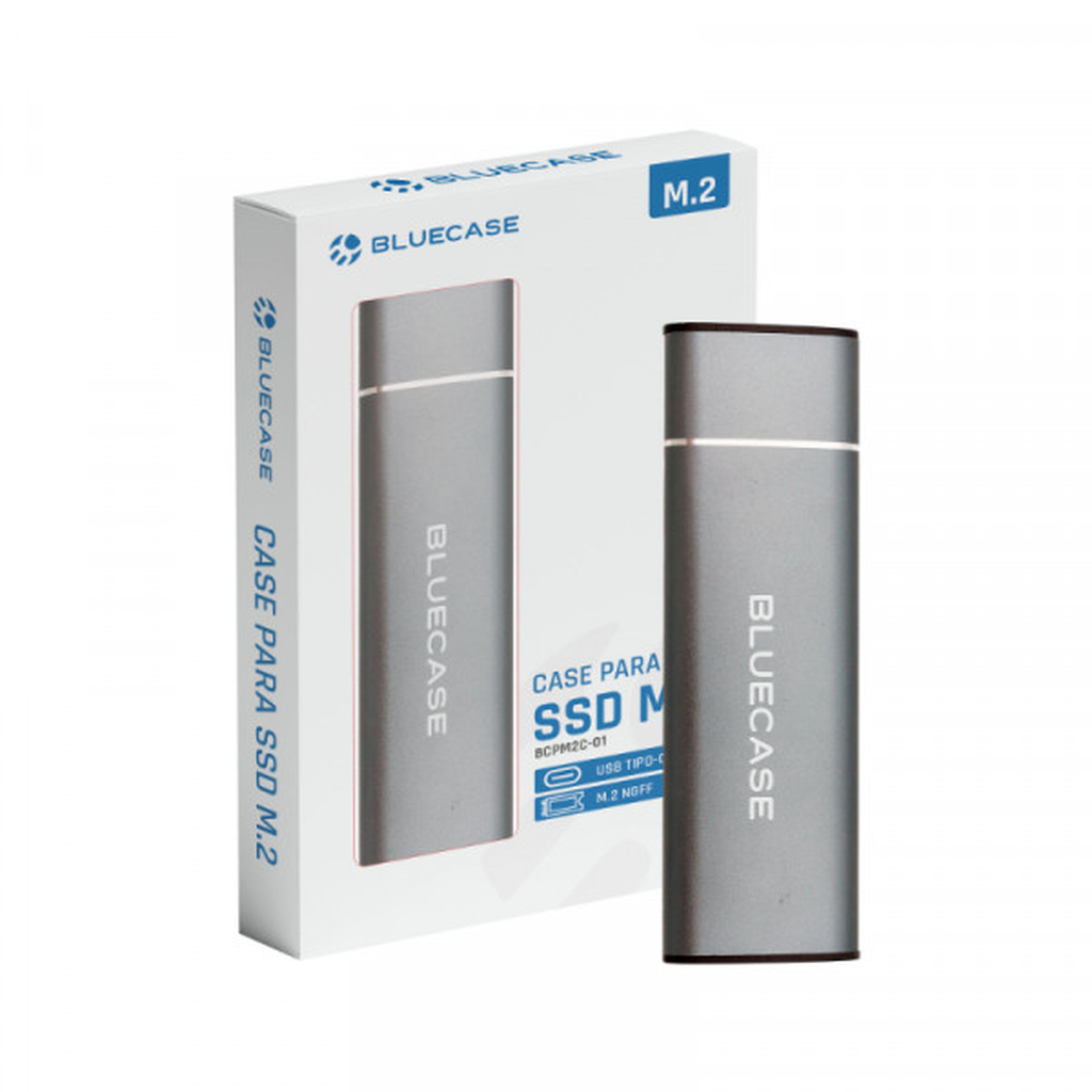 Case para SSD Bluecase M.2 NGFF Sata Cinza USB-C 5GB/S
