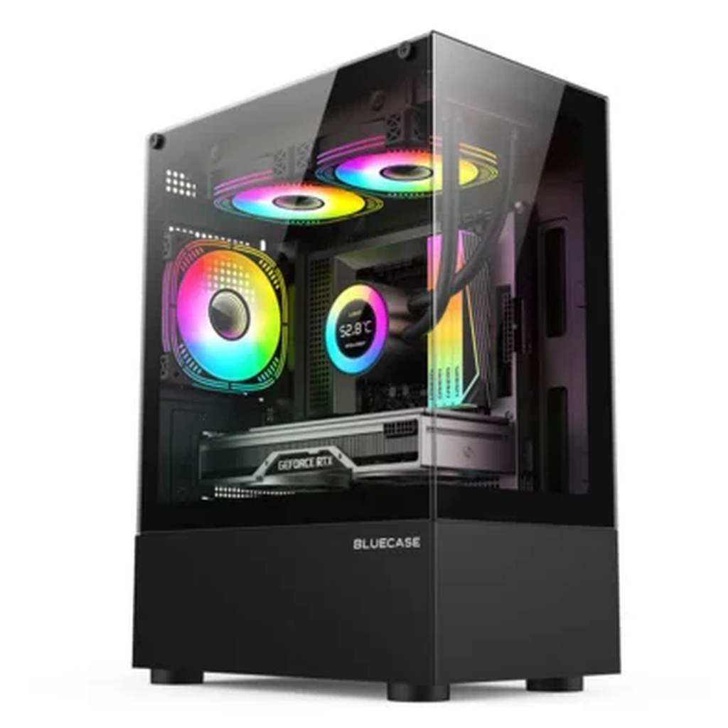 Gabinete Gamer Bluecase Bg-053 Nuker Lateral De Vidro Preto