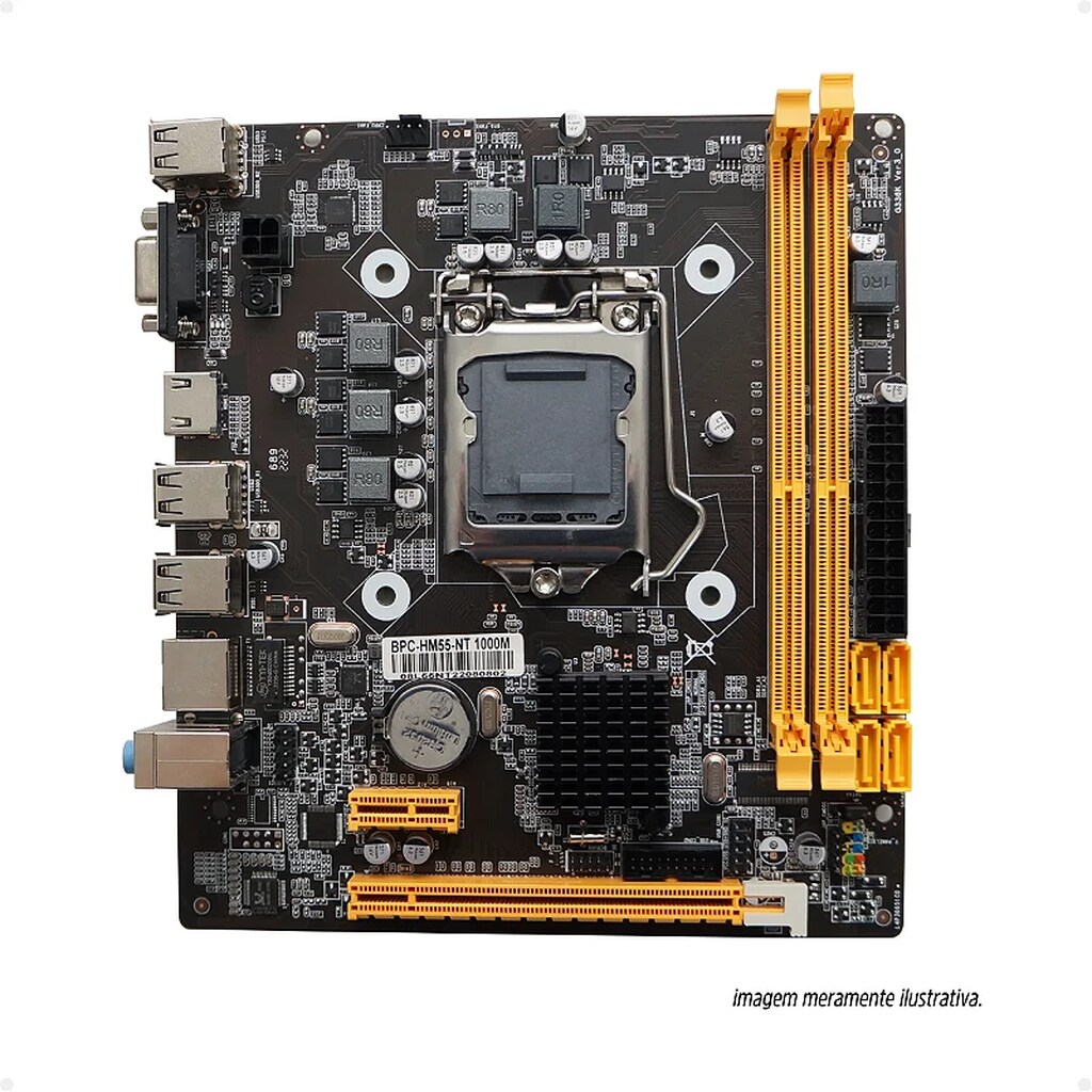 Detalhes de Placa Mãe Desk BrazilPC 1156 BPC-HM55-NT DDR3 ATX INTEL OEM