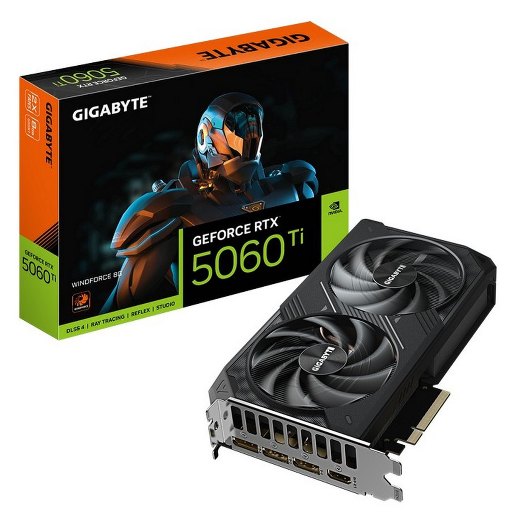 Placa Vídeo Gigabyte GeForce RTX 5060Ti WindForce 8G GDDR7 