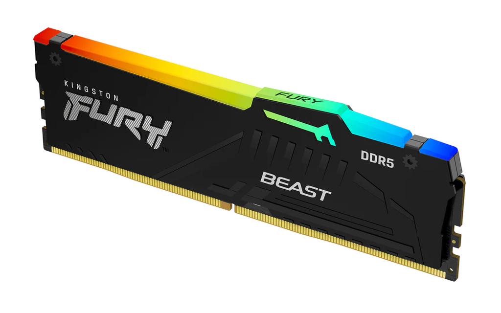 Detalhes de Memória Kingston Fury Beast DDR5 16GB 5200MHZ RGB Preto