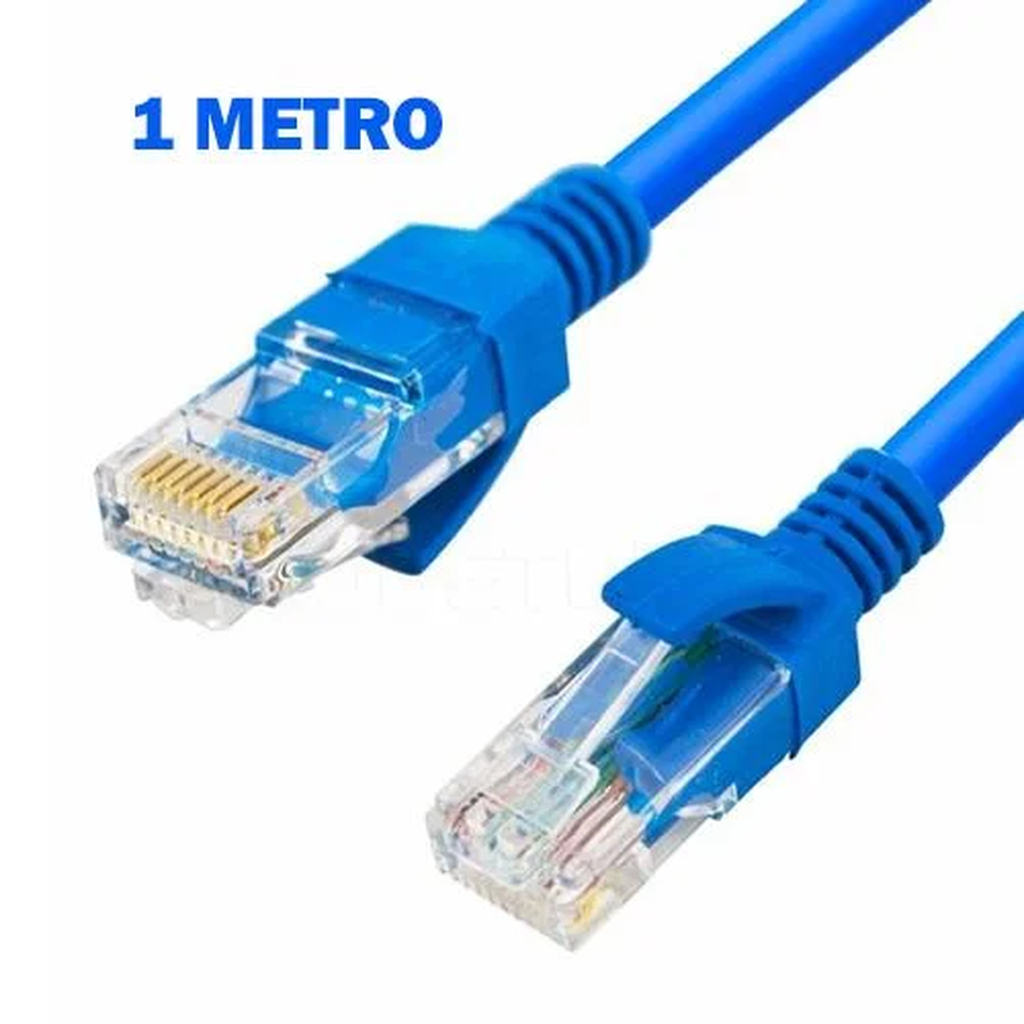 Detalhes de Cabo de Rede Azul Categoria 6 de 1 Metros + Conector CAT6