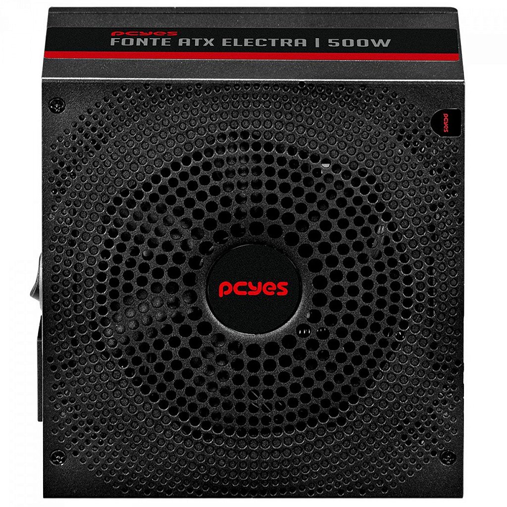 Detalhes de Fonte Gamer PCYes Electra 500W PFC Ativo Preto ELEC500W