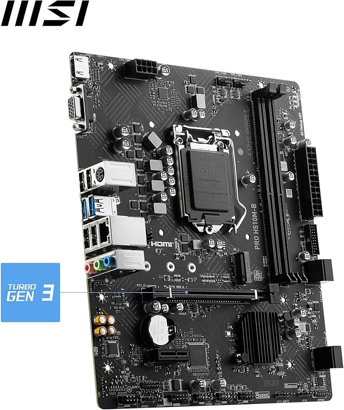 Placa-Mãe Msi Pro H510m-B Intel LGA 1200 Mat DDR4 M.2 HDMI