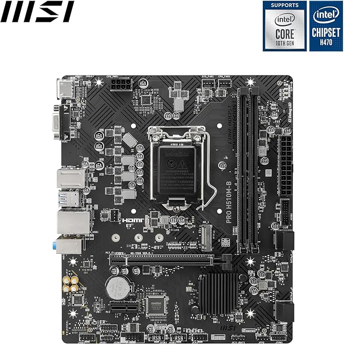 Detalhes de Placa-Mãe Msi Pro H510m-B Intel LGA 1200 Mat DDR4 M.2 HDMI