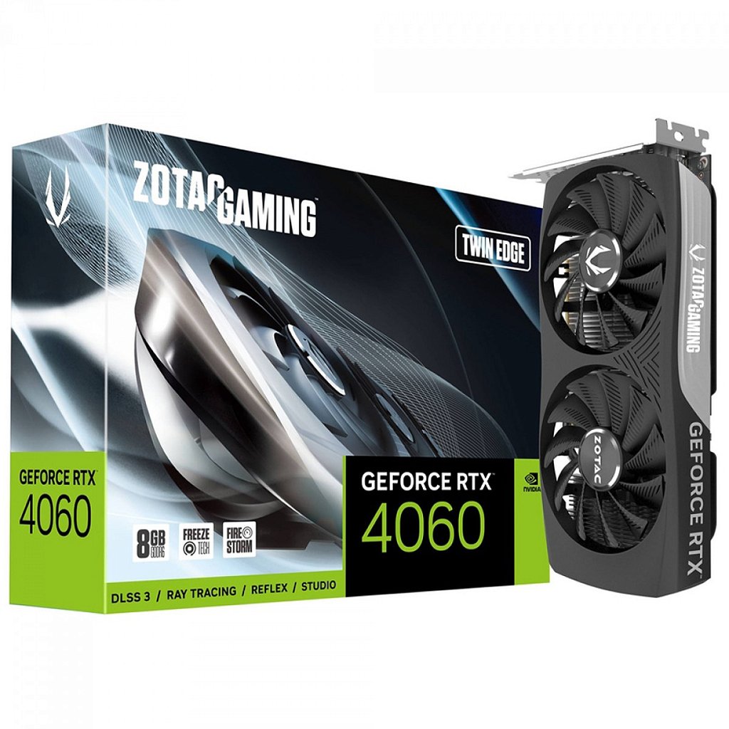 Placa Vídeo Gaming NVIDIA GeForce RTX 4060 Twin Edge 8GB