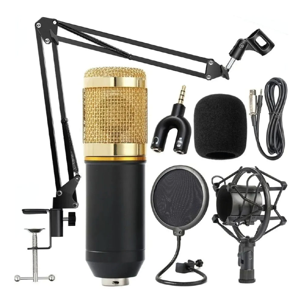 Detalhes de Microfone Condensador Mymax com Suporte Metal Articulado 