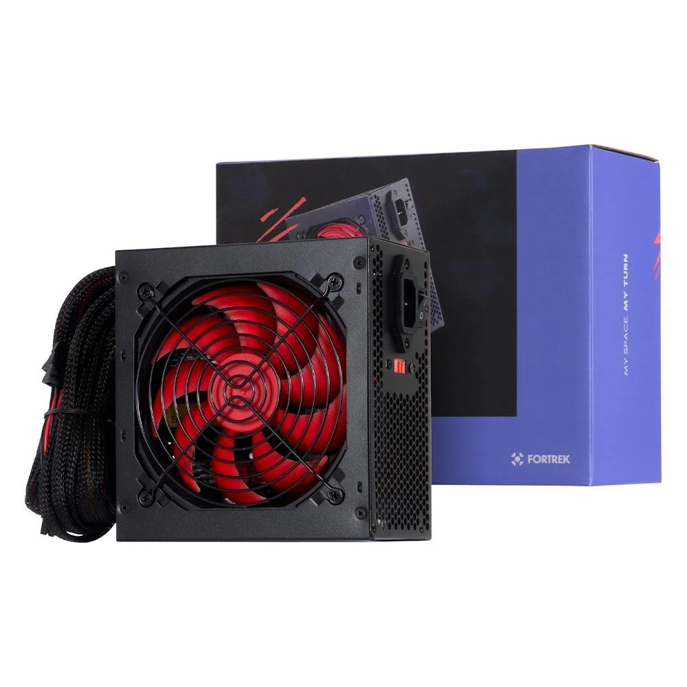Fonte Gamer Fortrek ATX Crusader 500W Sem Cabo Preto