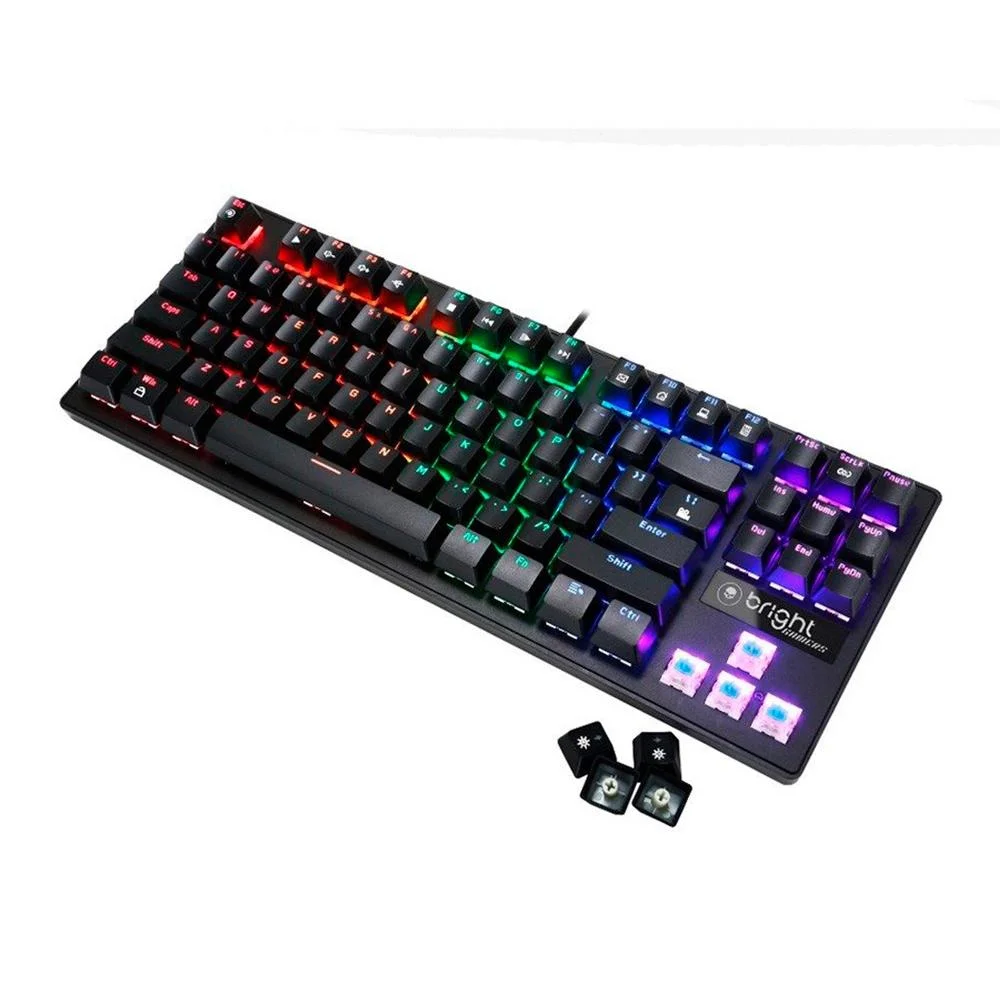 Detalhes de Teclado Mecânico Bright Gamer Compact - GTC559 - Switch Azul