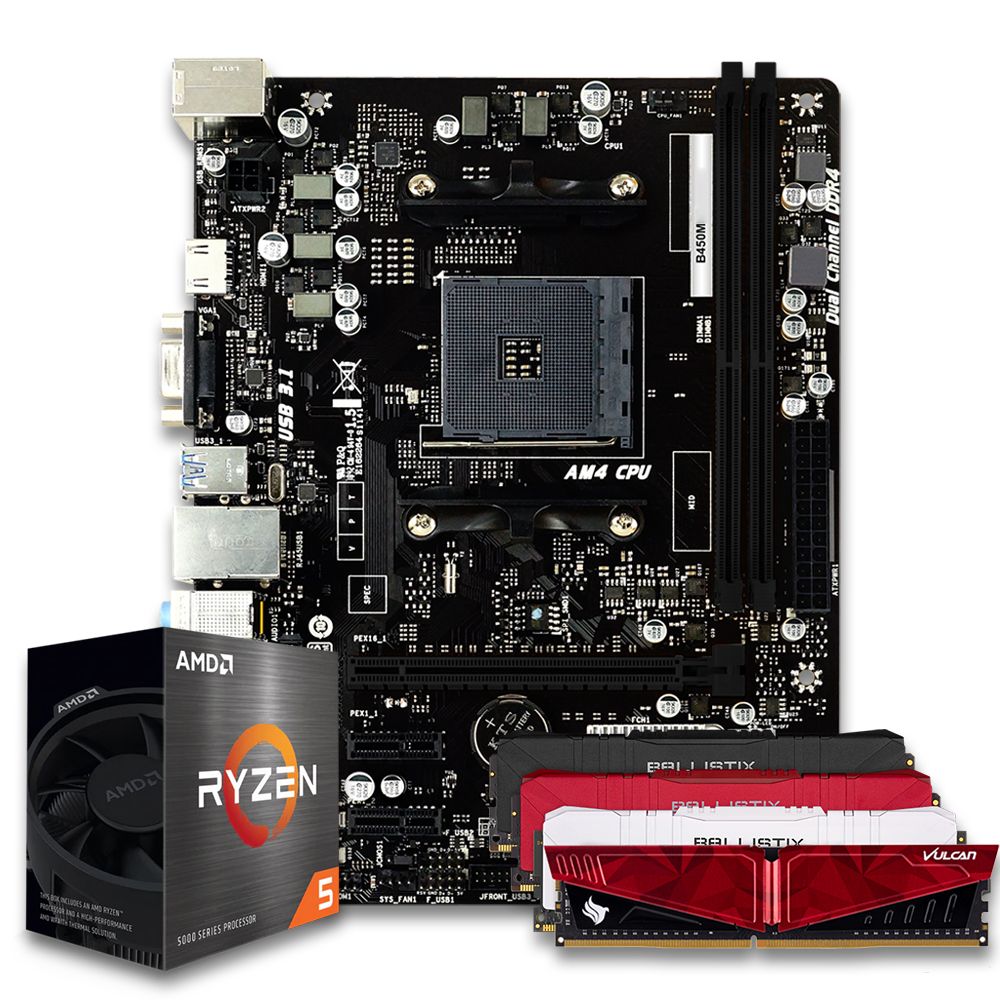 Kit upgrade AMD Ryzen 5 5600 Placa A520M Memoria DDR4 16GB