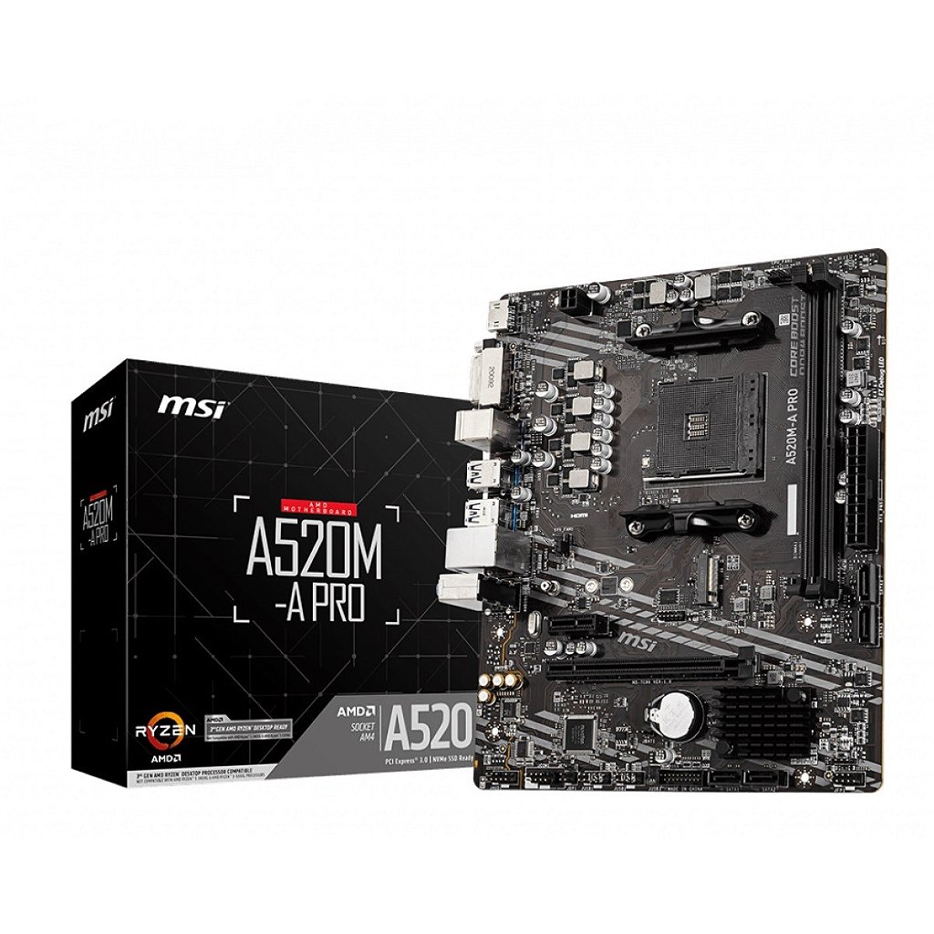 Placa Mãe MSI A520M-A PRO Chipset A520 AMD AM4 mATX DDR4