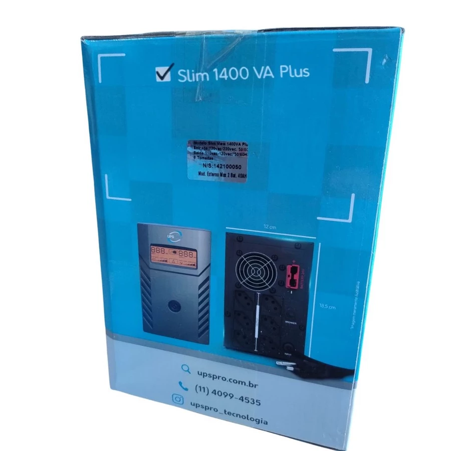 Detalhes de NoBreack UPS Slim View 1400VA BI-Volt S/120v 6 Tomadas