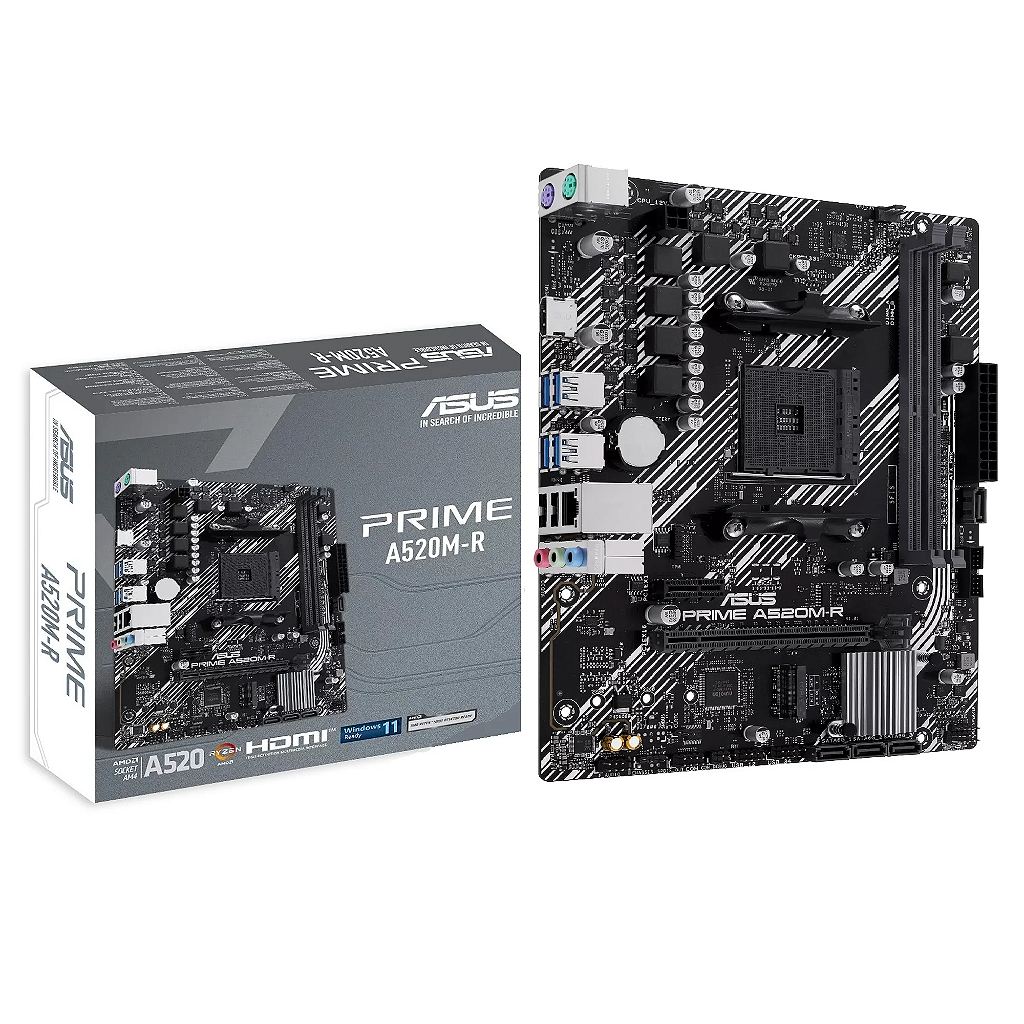 Placa Mãe Asus Prime A520m-r Am4 Ddr4 M.2 Chipset A520 Hdmi