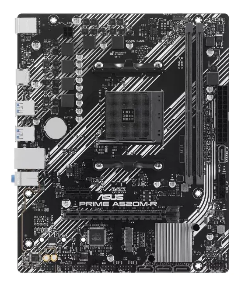 Detalhes de Placa Mãe Asus Prime A520m-r Am4 Ddr4 M.2 Chipset A520 Hdmi