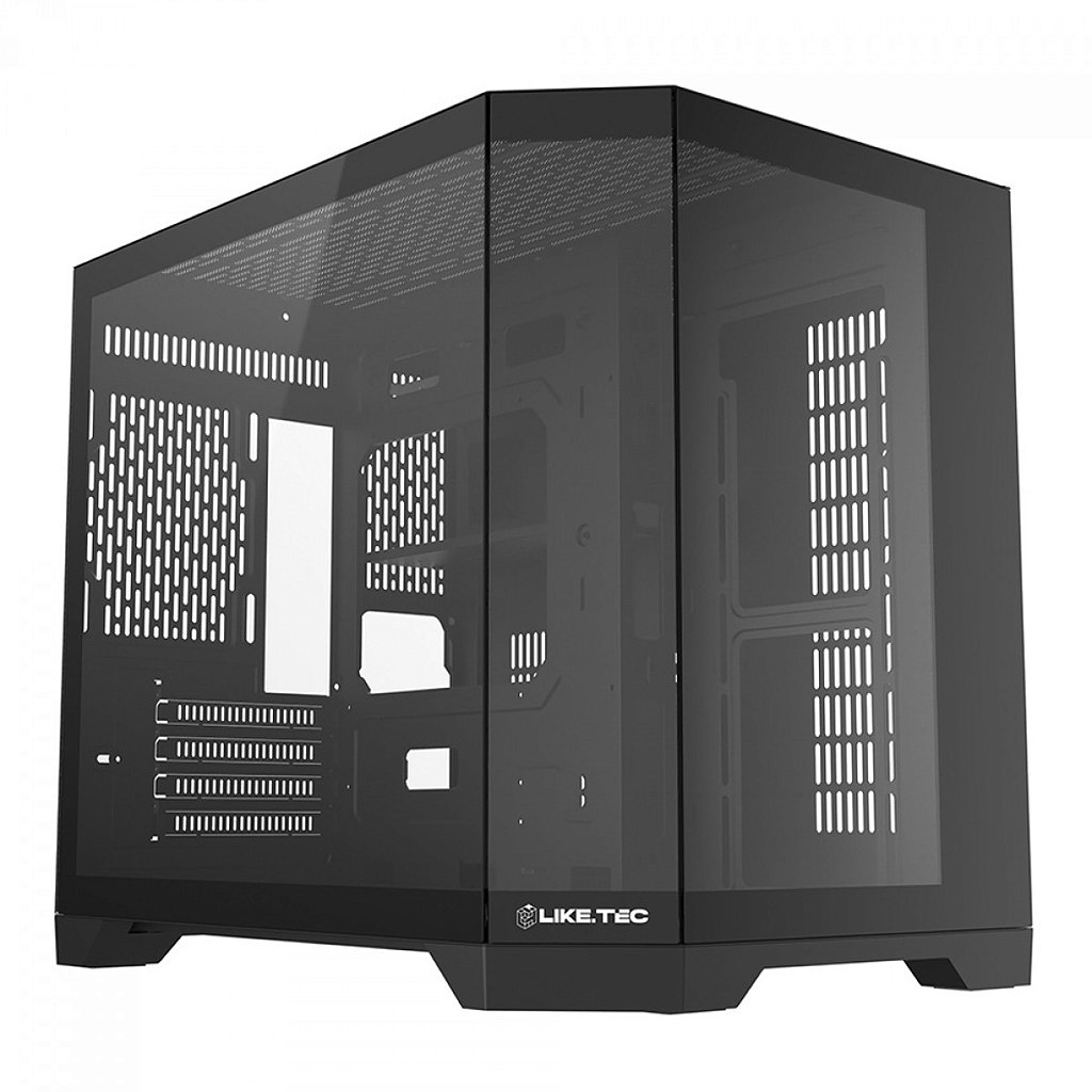 Gabinete Gamer Liketec Ilusion Dark Aquário Mid Tower Preto
