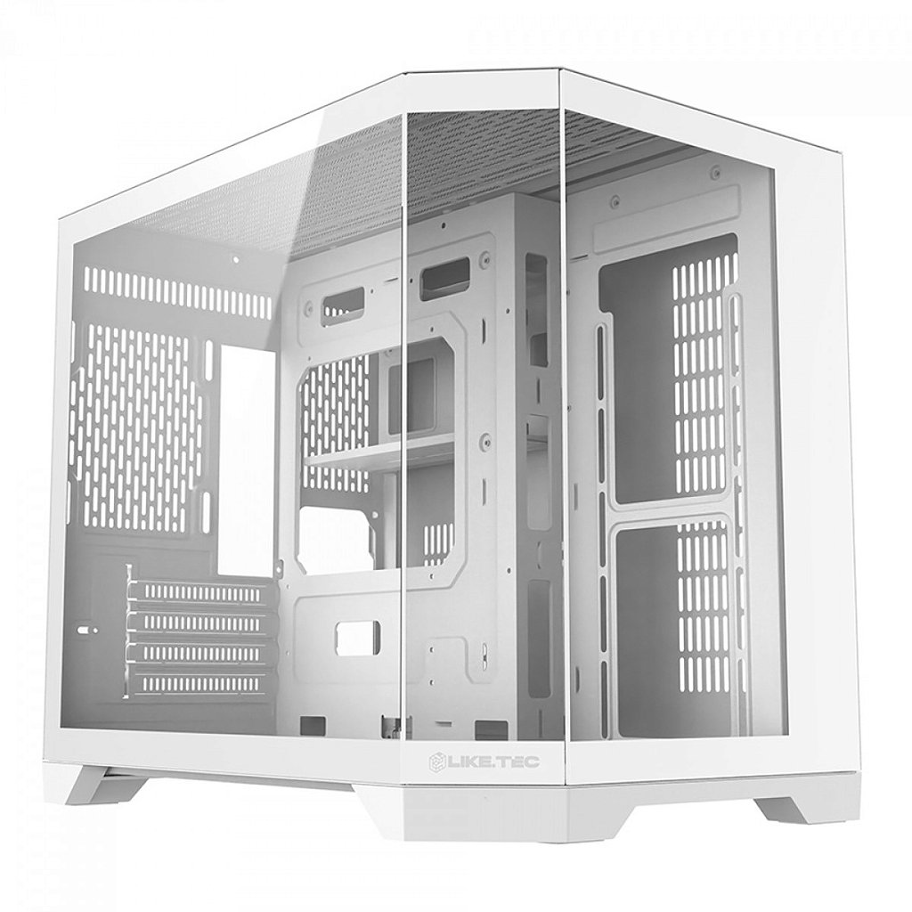 Gabinete Gamer Liketec Ilusion Snow Aquário Mid Tower Branco