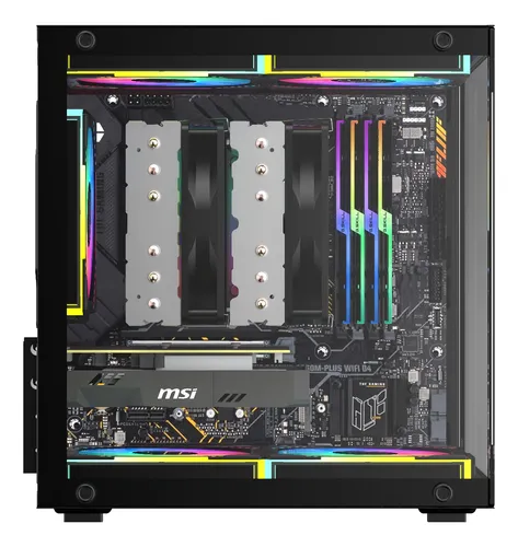 Detalhes de Gabinete Mini Gamer GB1787 Preto 3 Fans Rgb Micro-Atx ITX